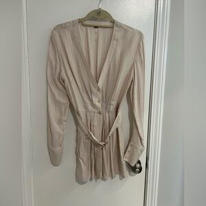 Free People Cream Belted Tunic Blouse